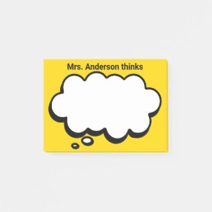 Teacher's Personalized thinking bubble Post-it Notes