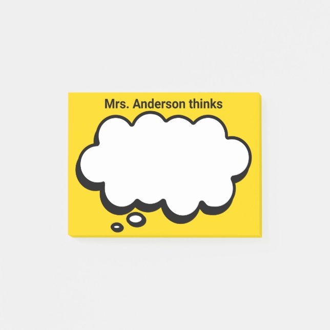 Teacher's Personalized thinking bubble Post-it Notes (Front)