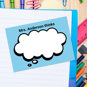 Teacher's Personalized thinking bubble Post-it Notes