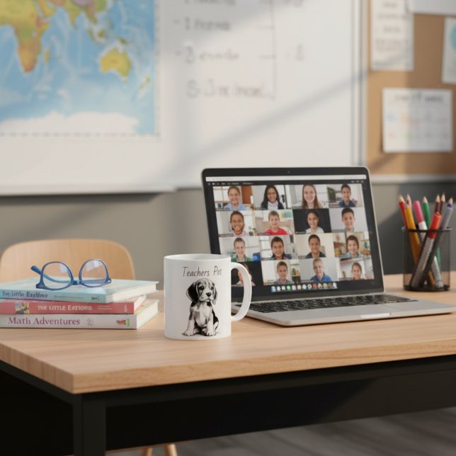 Teachers Pet=Drawing of Beagle Coffee Mug (Creator Uploaded)