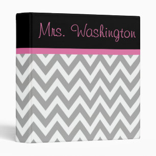 Teacher's Pink Black Lesson School Binder Gift