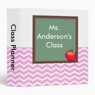 Teachers Pink Chevron Chalkboard Binder