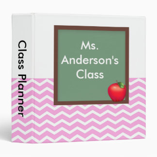 Teachers Pink Chevron Chalkboard Binder