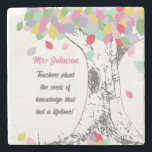 Teachers Plant the seed of knowledge rainbow tree Stone Coaster<br><div class="desc">This AWESOME Plant the seed of knowledge Teacher and Staff bag which is perfect for teacher and staff appreciation week to give to any teacher in your life and make them feel extra special. Simply type your personalised message in the image to add that personal touch. Designed by The Arty...</div>