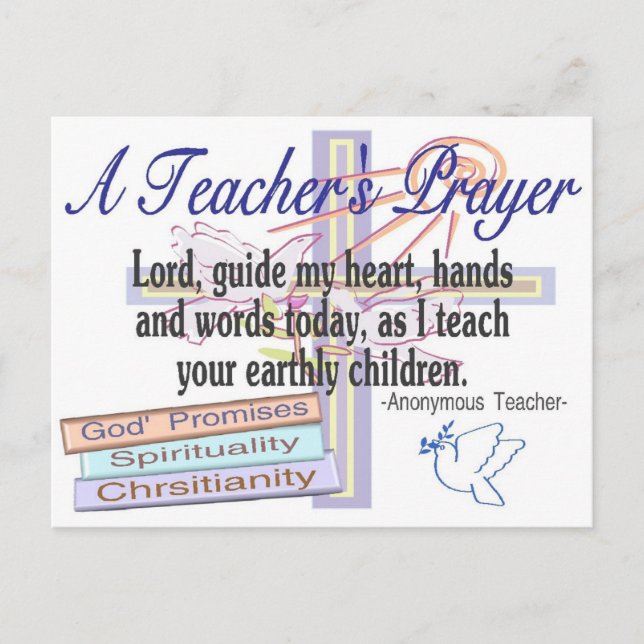 Teacher's Prayer Gifts---Unique Teacher Postcard (Front)