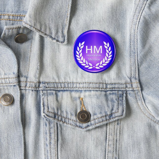 Teacher's Purple Honorable Mention Award 2 Inch Round Button (In Situ)