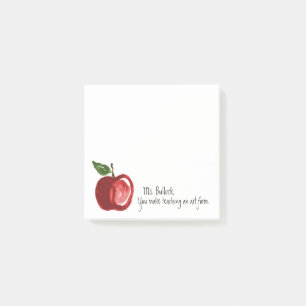 Teacher's Quote with Apple Personalized 3 x 3 Post-it Notes