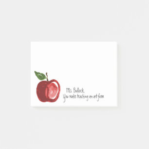 Teacher's Quote with Apple Personalized 4 x 3 Post-it Notes