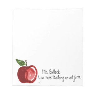 Teacher's Quote with Apple Personalized 5.5 x 6 Notepad