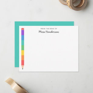 Teacher's Rainbow Pencil Custom Card