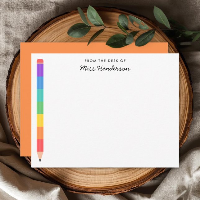 Teacher's Rainbow Pencil Custom  Card (Creator Uploaded)