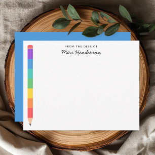 Teacher's Rainbow Pencil Custom  Card