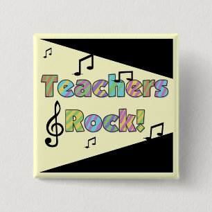 Teachers Rock Tshirts and Gifts 2 Inch Square Button