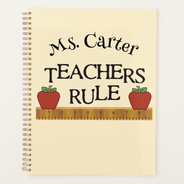 Teachers Rule Personalized Monthly/Weekly Planner (Front)