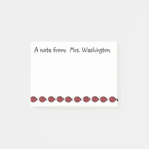 Teacher's School Red Ladybug Post It Notes Gift