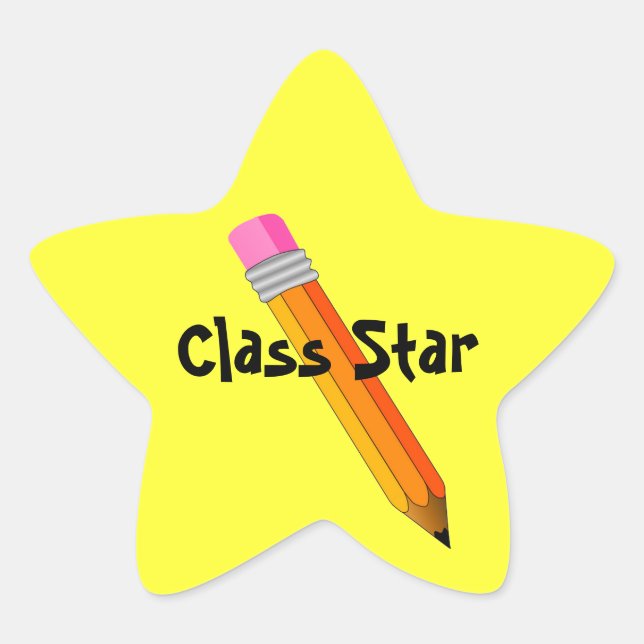 Teacher's Star with Pencil Award Stickers (Front)
