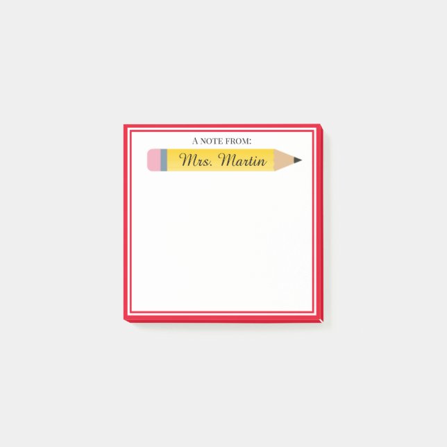 Teacher's Sticky Note Gift: A Note From Teacher (Front)