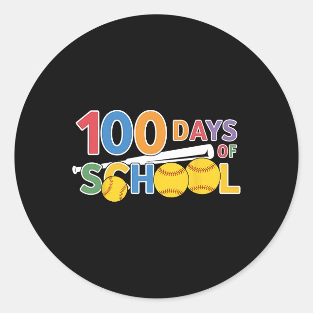 Teachers Students Funny 100 Days Of School Softbyl Classic Round Sticker (Front)