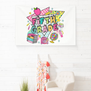 Teachers Students Retro 90s Back To School Banner