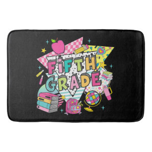 Teachers Students Retro 90s Back To School Bath Mat