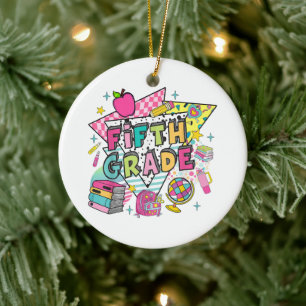 Teachers Students Retro 90s Back To School Ceramic Ornament
