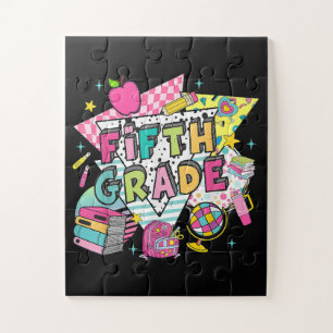 Teachers Students Retro 90s Back To School Jigsaw Puzzle
