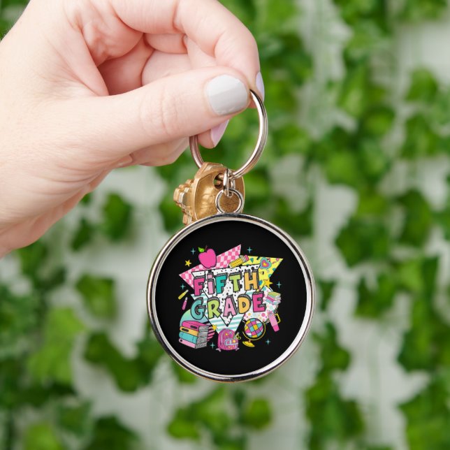 Teachers Students Retro 90s Back To School Keychain (Hand)