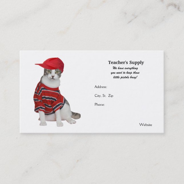 Teacher's Supply Business Card (Front)