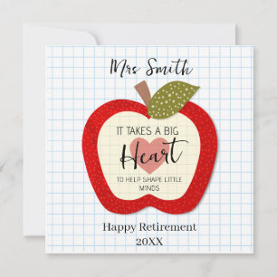Teachers Teach From the Heart Retirement Card 