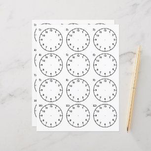 Teacher's Teaching Aid Tell the Time Work Sheets