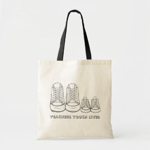 Teachers Touch Lives Teaching Teacher Sneaker Tote Bag