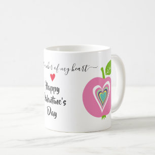 Teachers Valentines day colourful hearts pink appl Coffee Mug