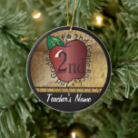 Teacher's Vintage Style 2nd Grade | Chalkboard Ceramic Ornament<br><div class="desc">⭐⭐⭐⭐⭐ 5 Star Review. Second Grade School Teacher Ornament. Unique Vintage Style 2nd grade school teacher design ready for you to personalize. Featured in a vintage school style with the saying "2nd Grade Rocks" Teacher Christmas Ornament. 📌If you need further customization, please click the "Click to Customize further" or "Customize...</div>