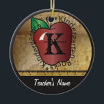 Teacher's Vintage Style Kindergarten | Chalkboard Ceramic Ornament<br><div class="desc">School Teacher Ornament. ⭐This Product is 100% Customizable. Graphics and / or text can be added, deleted, moved, resized, changed around, rotated, etc... 99% of my designs in my store are done in layers. This makes it easy for you to resize and move the graphics and text around so that...</div>