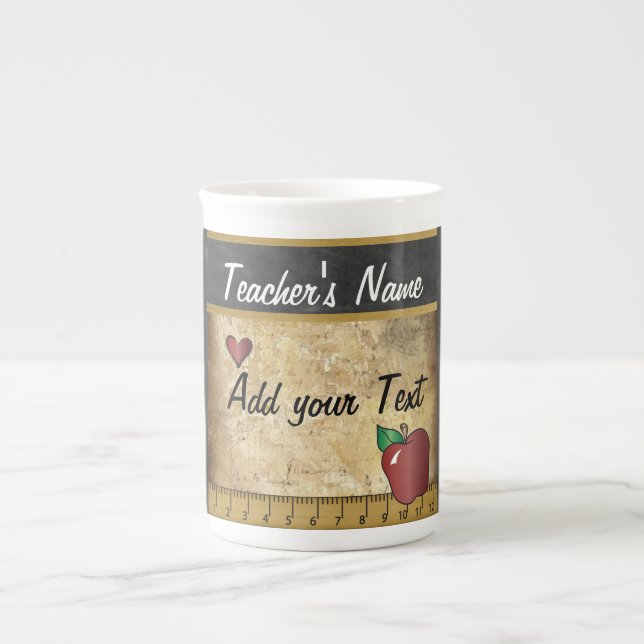 Teacher's Vintage Unique Style Bone China Mug (Front)