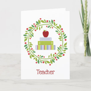 Teachers Wreath Christmas Holiday Card