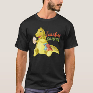 Teachersaurus Funny Dinosaur Teacher Lover Read Bo T-Shirt