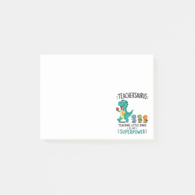 Teachersaurus teacher humour with little dinosaurs post-it notes (Front)