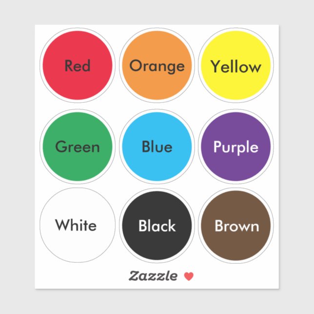 Teaching Colours Vinyl Stickers (Sheet)