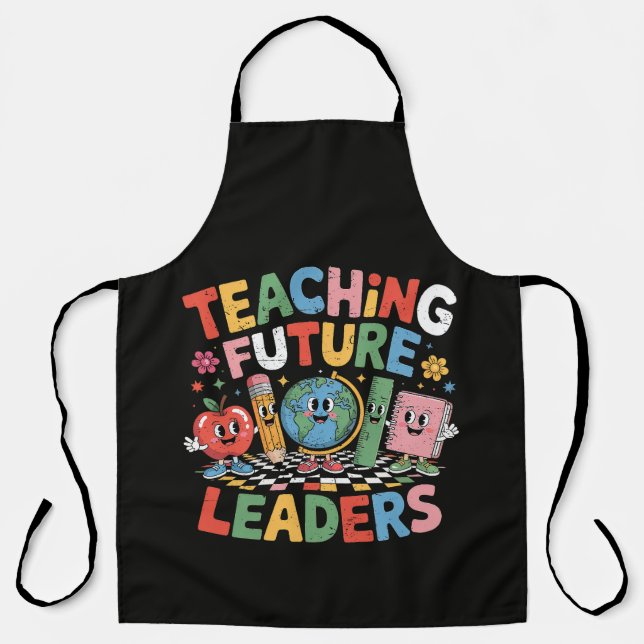 Teaching Future Leaders Groovy Teacher Apron (Front)