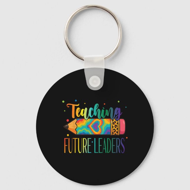 Teaching Future Leaders Pencil Tie Dye Back To Sch Keychain (Front)