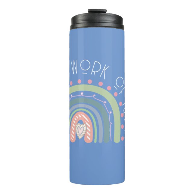 Teaching is a work of Heart Periwinkle Thermal Tumbler (Front)