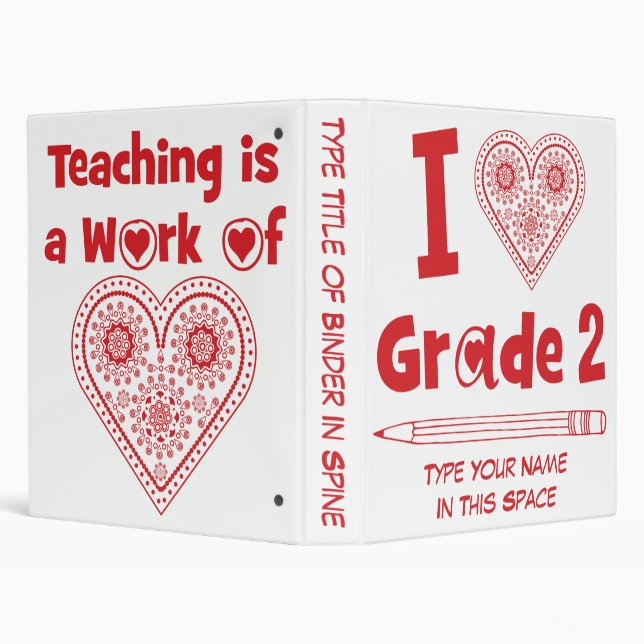 Teaching is a Work of Heart - Personalized Binder (Background)