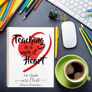 Teaching is a work of heart personalized planner