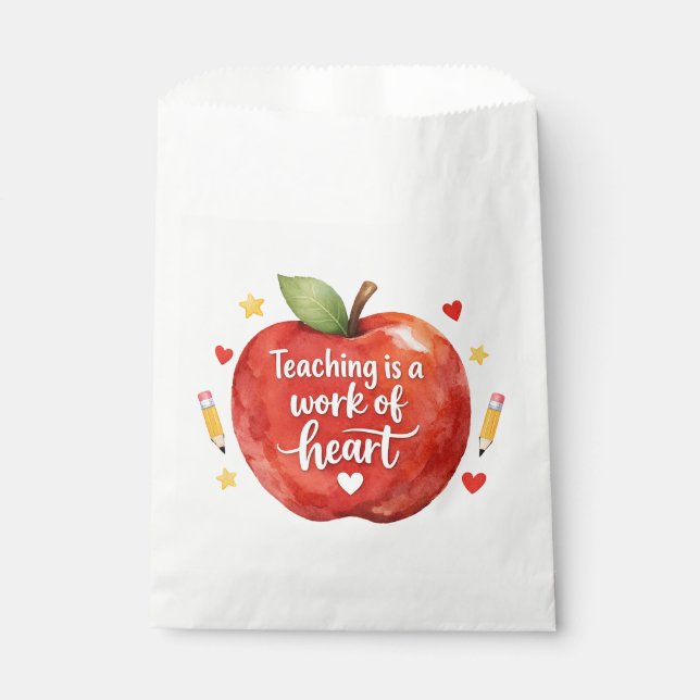 Teaching Is a Work of Heart Teacher Favor Bags (Front)