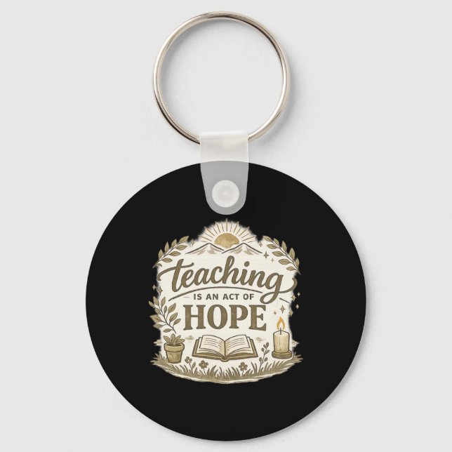 Teaching Is An Act Of Hope Teacher Gift  Keychain (Front)