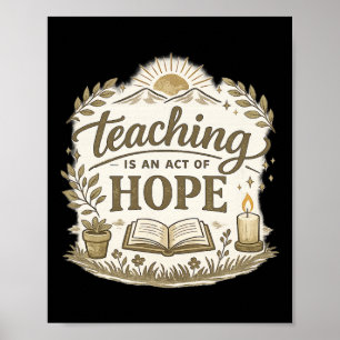 Teaching Is An Act Of Hope Teacher Gift Poster