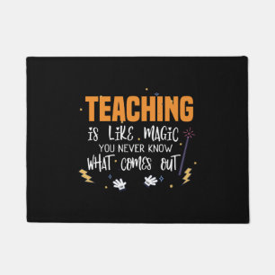 Teaching is like magic funny halloween teacher doormat