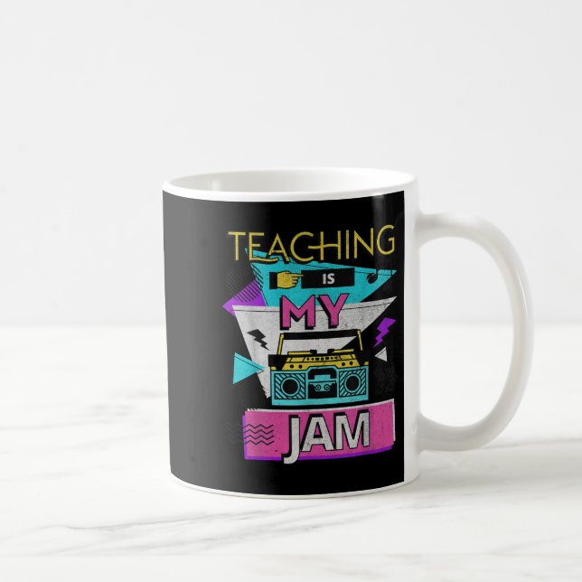 Teaching Is My Jam Funny Retro Teacher Back To Sch Coffee Mug (Right)