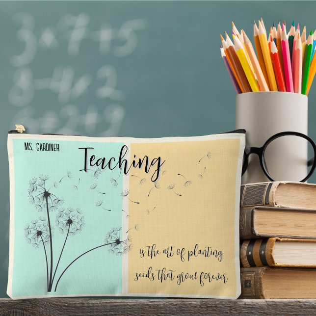 Teaching Is Planting Seeds Dandelion Quote Accessory Pouch (Creator Uploaded)